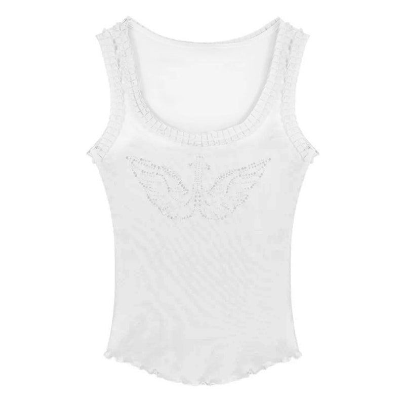 rhinestone angel wings tank top boogzel clothing