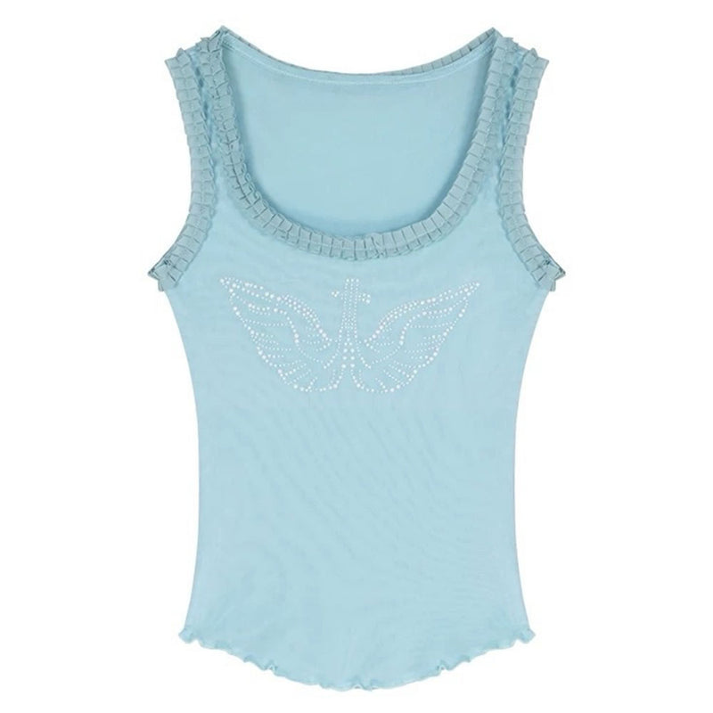 rhinestone angel wings tank top boogzel clothing