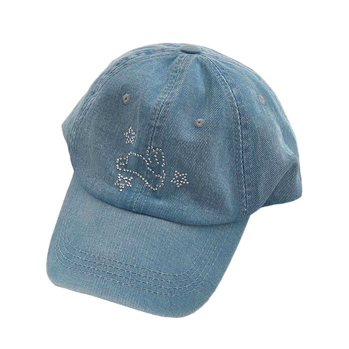 rhinestone bunny y2k denim cap boogzel clothing