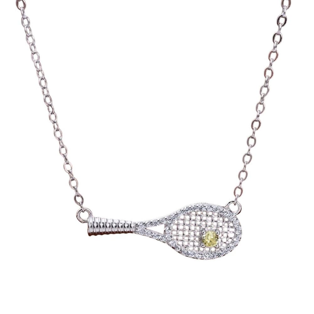 rhinestone tennis racket necklace boogzel clothing