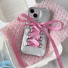 pink ribbon lace up iphone case boogzel clothing