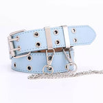 blue rivet chained belt boogzel clothing