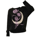 rose and moon print sweater boogzel clothing