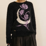 rose and moon print sweater boogzel clothing