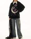 rose and moon print sweater boogzel clothing