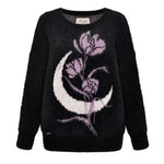 rose and moon print sweater boogzel clothing