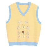 rose embroidery knit vest boogzel clothing