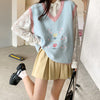 flower embroidery knit vest boogzel clothing