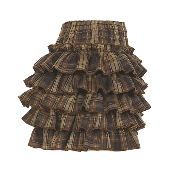 ruffle tiered plaid mini skirt boogzel clothing
