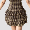 ruffle tiered plaid mini skirt boogzel clothing