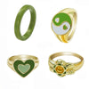 sage green aesthetic ring set boogzel clothing