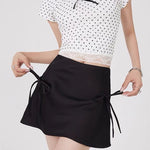 satin mini skirt with bows boogzel clothing