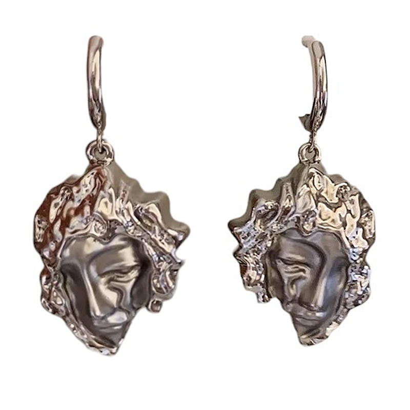 sculpted face abstract earrings boogzel clothing