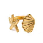 shell and star fish ring boogzel clothing