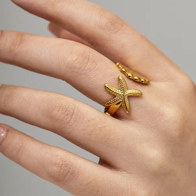 shell and star fish ring boogzel clothing