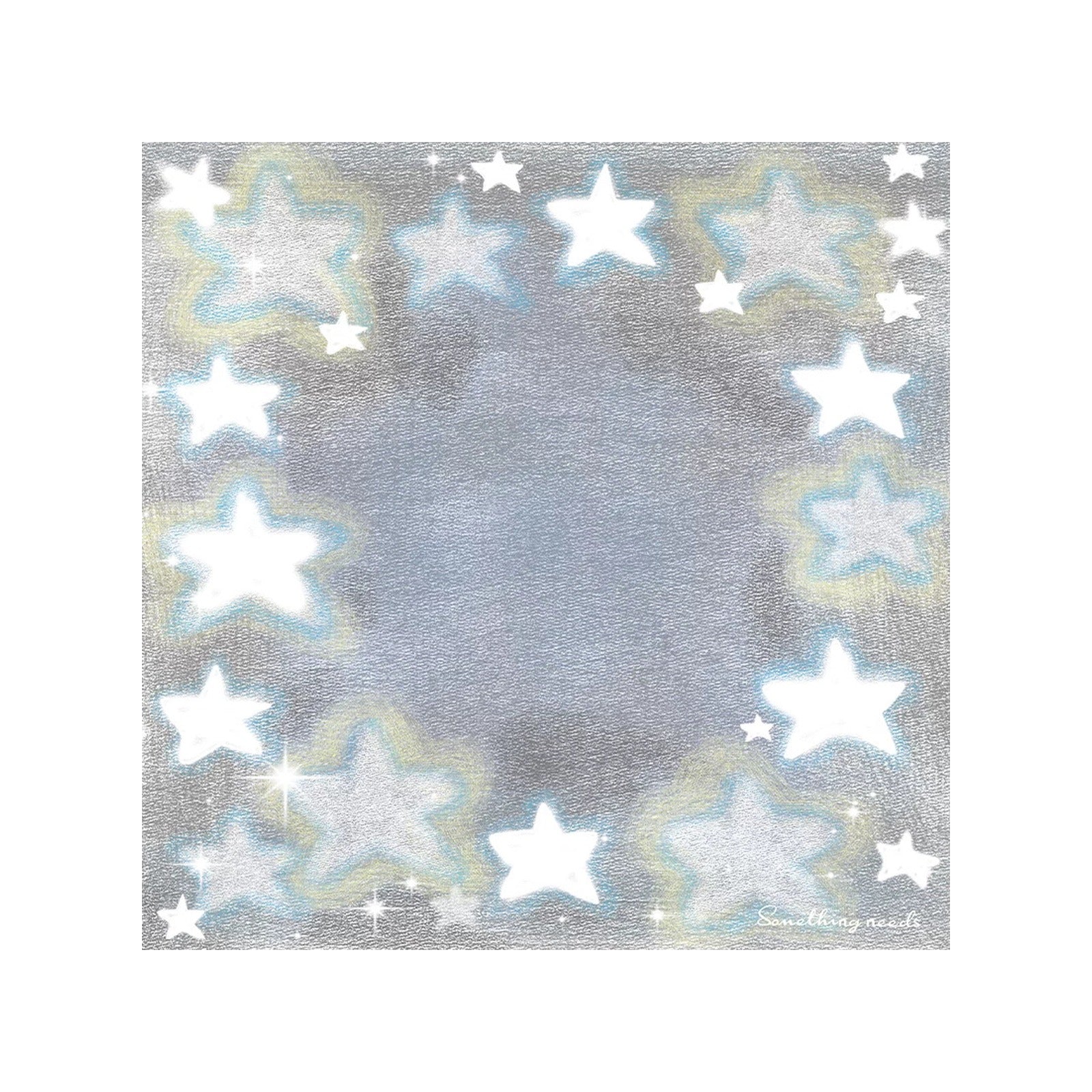 silver_glitter_star_print_bandana_70cm_grey_stargirl_head_scarf