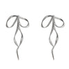 silver bow earrings boogzel clothing