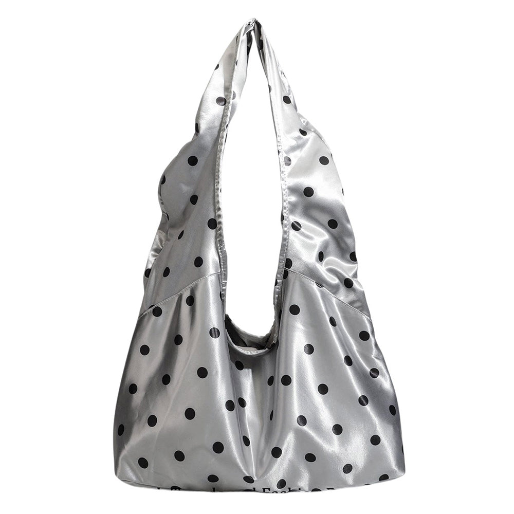 silver polka dot shoulder bag boogzel clothing