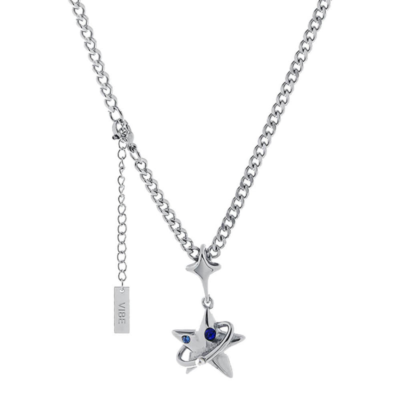 silver star pendant necklace boogzel clothing