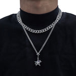 silver star pendant necklace boogzel clothing