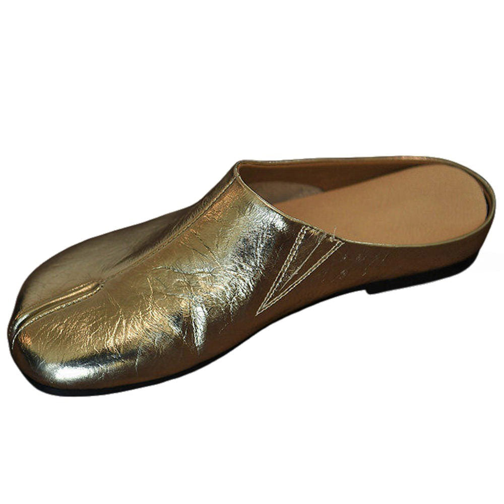 silver tabi mule flats boogzel clothing