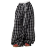 skater girl plaid wide leg pants boogzel clothing