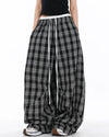 skater girl plaid wide leg pants boogzel clothing