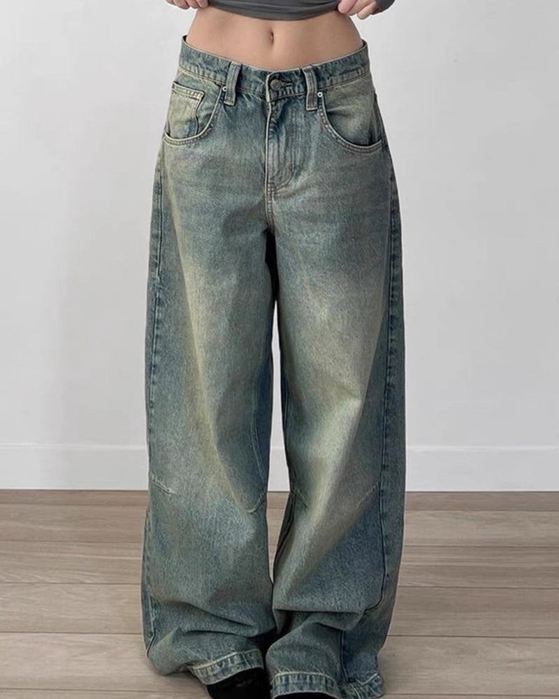 skater girl washed wide leg jeans boogzel clothing