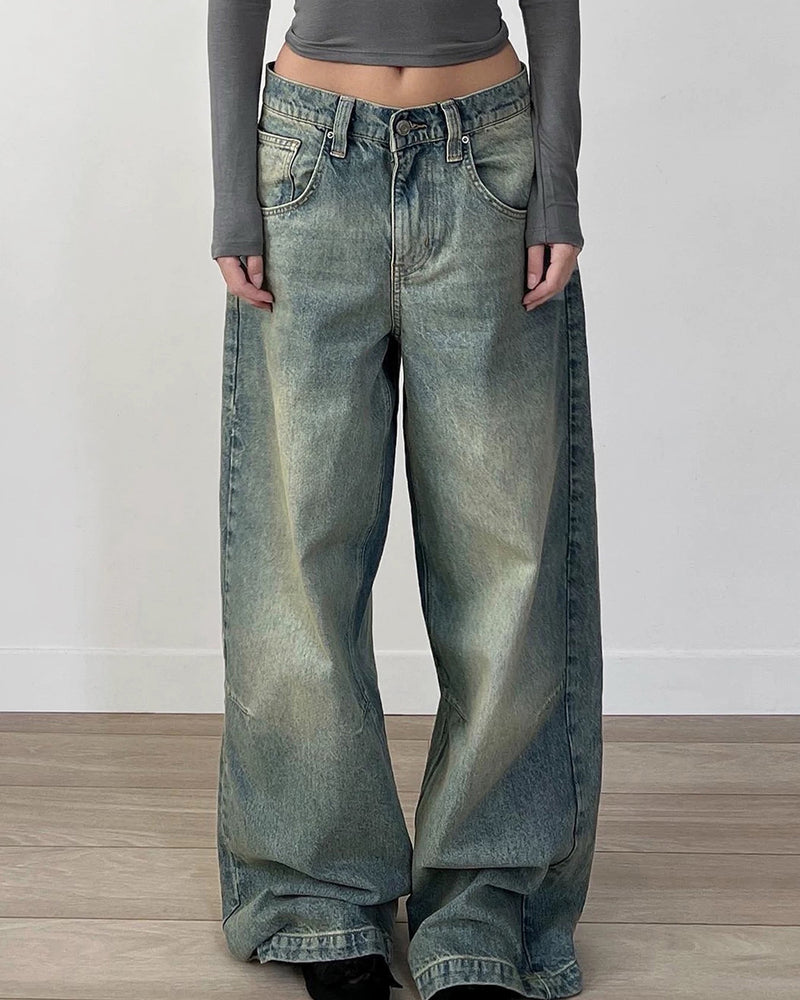 skater girl washed wide leg jeans boogzel clothing