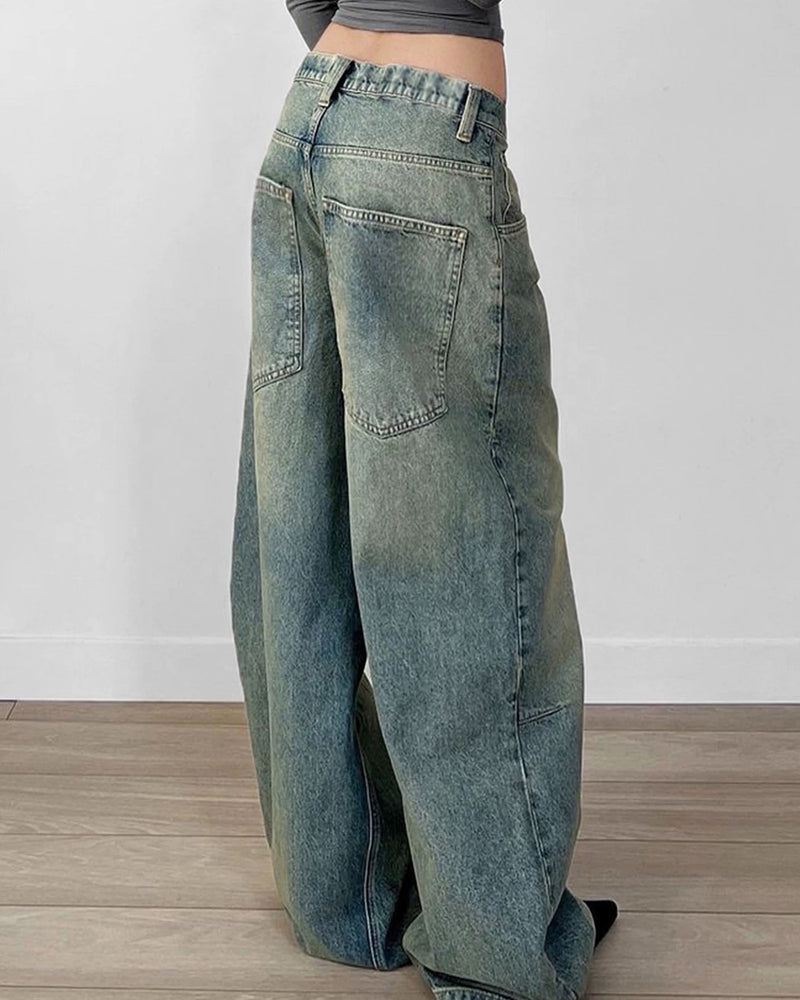 skater girl washed wide leg jeans boogzel clothing