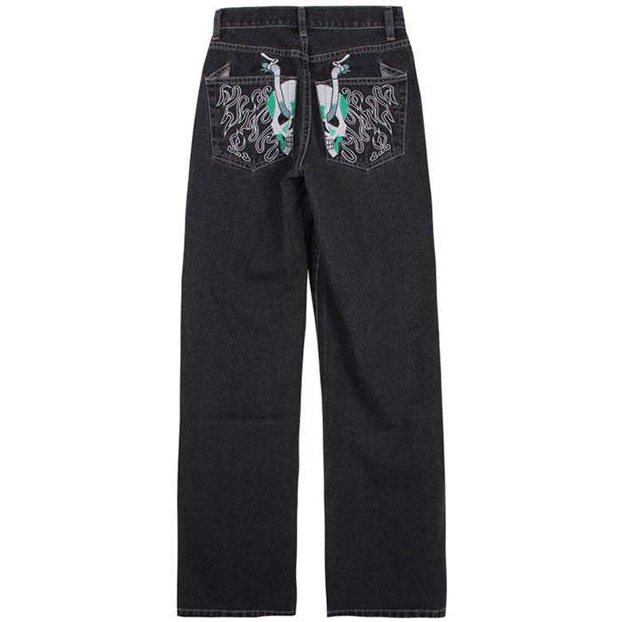 skeleton-embroidery-jeans-boogzel-clothing