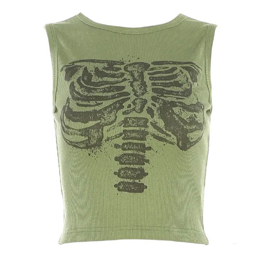 skeleton graphic print tank top boogzel clothing
