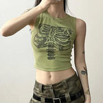 skeleton graphic print tank top boogzel clothing