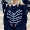 skeleton print zip up sweater boogzel clothing