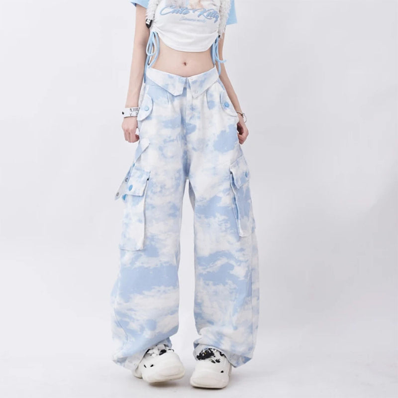 sky blue cargo pants boogzel clothing