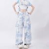 sky blue cargo pants boogzel clothing