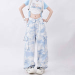 sky blue cargo pants boogzel clothing