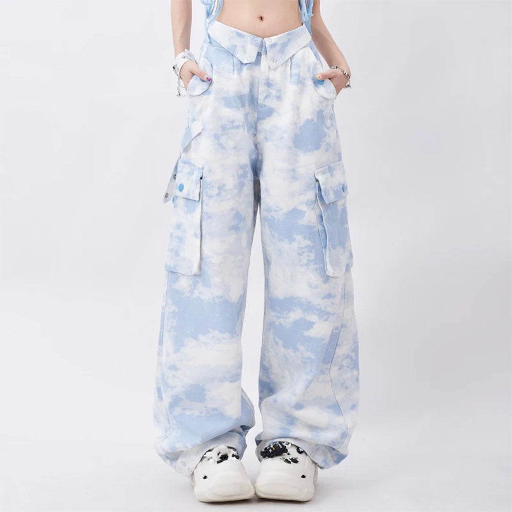 sky blue cargo pants boogzel clothing