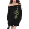 Snake Print Oversized Knit Sweater