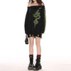 Snake Print Oversized Knit Sweater
