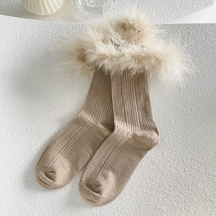 Fluffy Socks - socks with fur - boogzel clothing