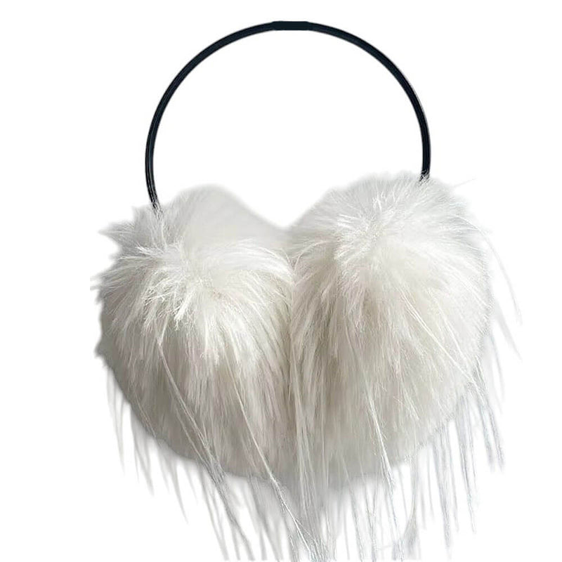 white faux fur earmuffs boogzel clothing