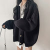 black oversized cardigan boogzel clothing