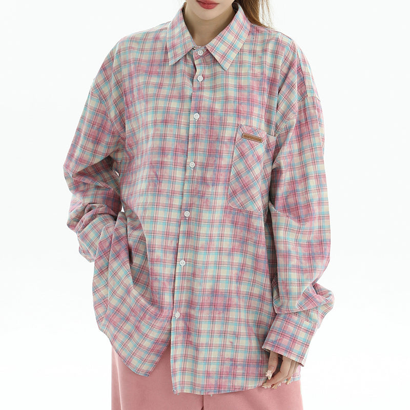 soft girl plaid button up shirt boogzel clothing