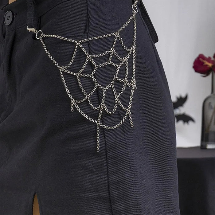 Grunge Aesthetic Spiderweb Pant Chain