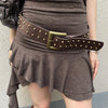 square buckle studded wide belt boogzel clothing
