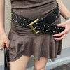 square buckle studded wide belt boogzel clothing