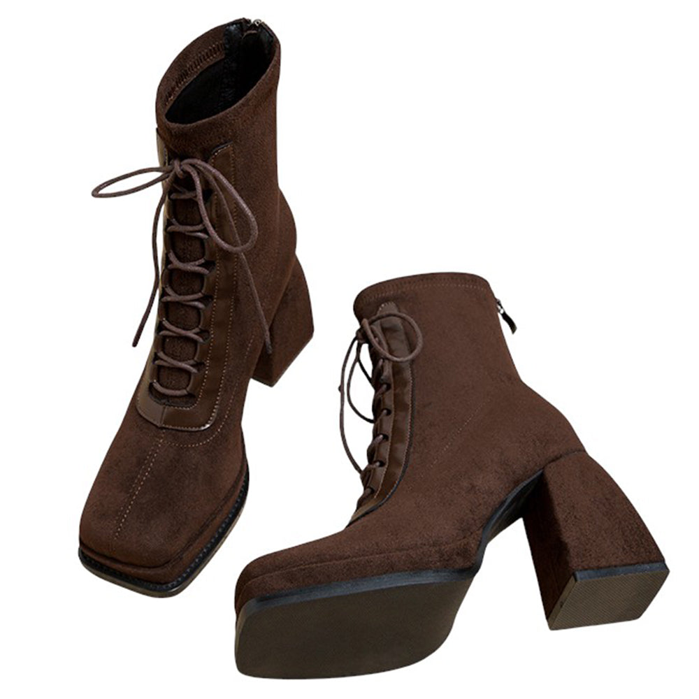 square toe lace up boots boogzel clothing