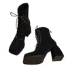 black square toe lace up boots boogzel clothing