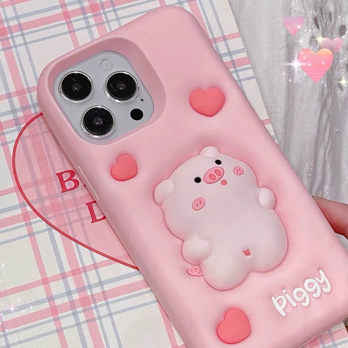 Kawaii Phone Cases Apply to iPhone 15,Cute Cartoon Pink Pig Phone Case Unique Fun Cover Case 3D Case Soft Silicone Shockproof Cover for Women Girls Kawaii Phone Cases Apply to iPhone 15,Cute Cartoon Pink Pig Phone Case Unique Fun Cover Case 3D Case Soft Silicone Shockproof Cover for Women Girls